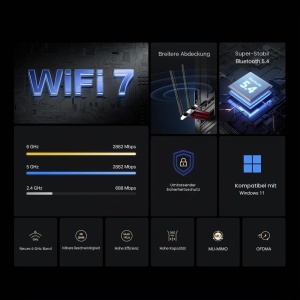 Adaptor Wi-Fi Mercusys MA37BE, Tri-Band, Bluetooth 5.4, WPA3, pentru Windows 11 - Img 3