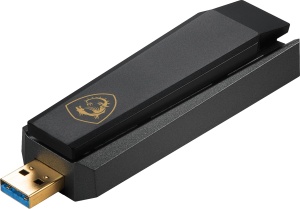 Adaptor WiFi MSI AXE5400 Tri-Band USB 6E 5400 Mbps Antena ajustabila WPA3
