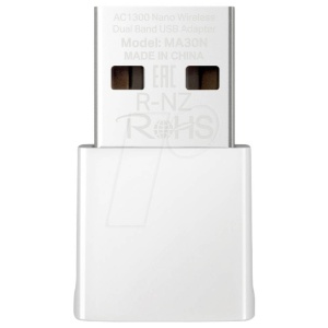 Adaptor WLAN Mercusys MA30N AC1300, Dualband, Plug Play, WPA3