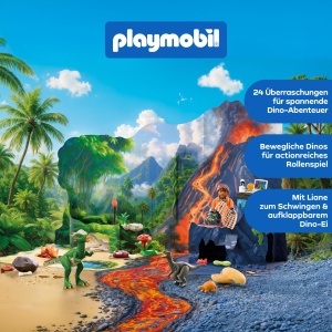 Advent Calendar Dino-Expedition PLAYMOBIL 72225 cu 24 Surprize pentru Copii - Img 3