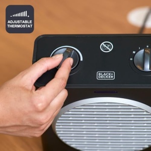 Aeroterma BLACKDECKER BXSH2003E 2000W Termostat Reglabil Protectie Anti-Rasturnare Negru Mat - Img 4