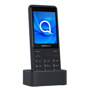 Afisaj TCL Onetouch 4022s de 2,8 inchi (6,1 cm), Operare usoara, Butoane mari, Pentru seniori, Statie de incarcare, Camera, Bluetooth, Lanterna, Buton SOS, Recorder, Gri [Versiunea ES/PT]