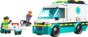 Ambulanta LEGO City 60451 cu 184 piese, 2 mini figurine si accesorii medicale - Img 11