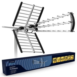Antenna DVB-T2 Berdsen cu Amplificator, 13-15 dB, Raza 80 km, Full HD 4K