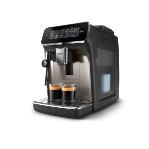 Aparat de cafea complet automat Philips seria 3300 - 5 bauturi, ecran tactil intuitiv, spumant clasic de lapte, SilentBrew, rasnita 100% ceramica, filtru AquaClean. Crom negru (EP3326/90) - Img 2