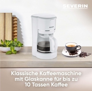Aparat de cafea cu filtru SEVERIN cu ulcior de sticla aparat de cafea cu filtru permanent pentru pana la 10 cani 125 L cu placa de incalzire si oprire - Img 3