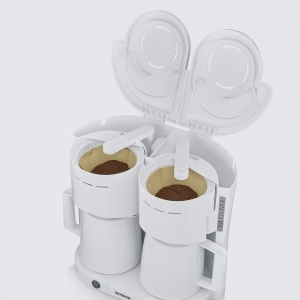 Aparat de cafea cu filtru SEVERIN Duo cu ulcior termic, aparat de cafea pentru pana la 16 cani, aparat cu filtru atractiv cu 2 ulcioare de vid, alb, 2 litri, 2.000 W, KA 9314 - Img 5