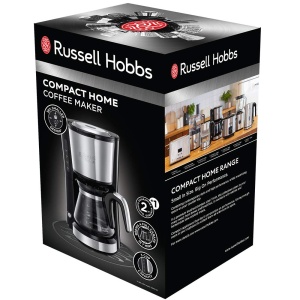 Aparat de cafea Russell Hobbs Mini [cap de dus pentru extractie si aroma optime] Compact (max 5 cani, ulcior de sticla de 0,6 l, inclusiv filtru permanent, placa de incalzire) aparat de cafea cu filtru compact mic 24210-56 - Img 2
