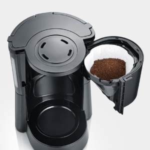 Aparat de cafea SEVERIN "Type" cu ulcior de sticla, cafea aromata, preparata rapid si silentios cu aparat de cafea pentru pana la 10 cani, aparat de cafea cu filtru, otel inoxidabil-negru, KA 9554 - Img 6