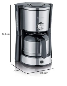 Aparat de cafea SEVERIN "TypeSwitch" cu ulcior termic, AromaSwitch pentru a alege intre 2 profiluri de preparare, aparat de cafea pentru pana la 10 cani, 1.000W, otel inoxidabil periat-negru, KA 4845 - Img 10