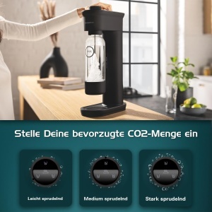 Aparat de carbonatare GROHE Blue Fizz 31943K00 3 niveluri de sprudulare negru - Img 2