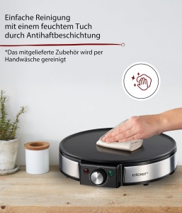 Aparat de facut crepes Cloer 6630, 30 cm, 1200 W, antiaderent - Img 4