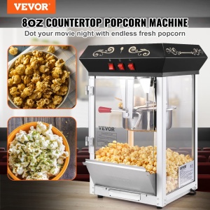 Aparat de facut popcorn VEVOR NP08001SE, 850W, capacitate 48 portii, stil cinema, negru - Img 2