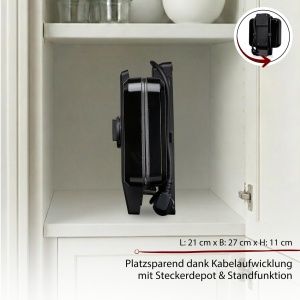 Aparat de facut vafe Cloer 1420, 1000 W, 2 Wafe, Antiaderent, Negru - Img 5