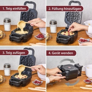 Aparat de facut waffles Cloer 6150, 800W, negru, inaltime ajustabila - Img 4