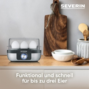 Aparat de fiert oua Severin EK 3163, 3 oua, 300 W, inoxsimplu - Img 3