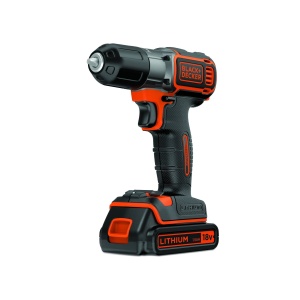 Aparat de gaurit cu acumulator BlackDecker 18V, 1.5Ah, cu AutoSense si cutie