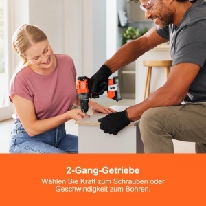 Aparat de gaurit si insurubat BLACKDECKER BCD382D2XK, 18V, 2 acumulatori 2.0Ah - Img 5