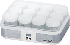 Aparat de iaurt Steba, functie de temporizator cu intrerupator de limita pentru o consistenta perfecta, indicator luminos de functionare, afisaj LCD, 12 vase de iaurt din sticla cu capac a 0,21 litri, 2,5 litri, JM 2 - Img 4