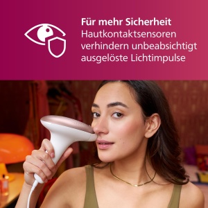 Aparat de indepartare a parului Philips Lumea IPL seria 7000 - Dispozitiv de indepartare a parului cu aparat de tuns compact satinat, 2 accesorii pentru corp si fata (model BRI921/00) - Img 5