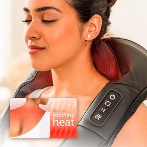 Aparat de masaj COMFIER 4D cu incalzire pentru gat spate si umeri ergonomic si portabil - Img 4