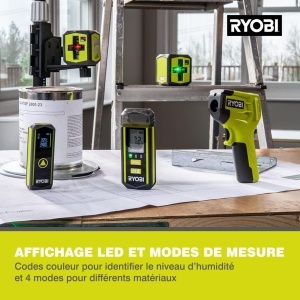 Aparat de masurare umiditate Ryobi RBPINMM1 Messtiefe 30 mm Moduri presetate - Img 8
