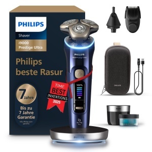 Aparat de ras electric Philips i9000 Prestige Ultra, 51 Bartstyler, Nasenhaartrimmer, 100 rezistent la apa