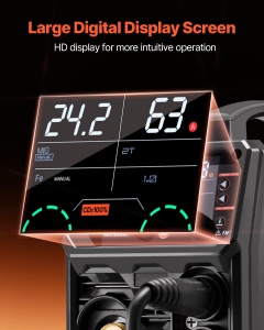 Aparat de sudura VEVOR MIG-200AU, 200A, 5-in-1, LCD, IGBT - Img 5