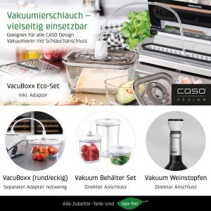 Aparat de vidat CASO VC200 Argintiu Dubla sudura Include cutter si 2 role BPA-free - Img 5