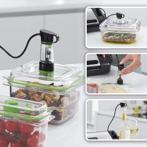 Aparat de vidat FoodSaver FFS017, cu functie de marinare, 0.94L, argintiu - Img 4