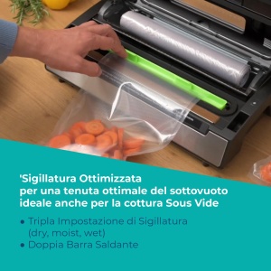 Aparat de vidat Laica VT3120, inox, functie marinare rapida, 2 role - Img 6