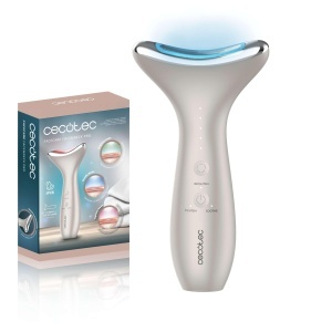 Aparat ingrijire fata si gat Cecotec FaceCare Face Neck Pro, 3 moduri, LED, EMS, IPX6, Rosu