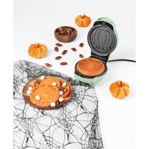 Aparat pentru vafe Giles Posner Mini-Waffeleisen, 5-in-1, placi detasabile, pastelor verde - Img 8