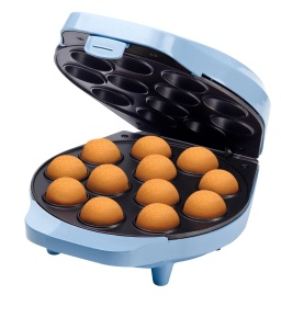 Aparat vafe Bestron pentru Cake-Pop's in design retro, Cake-Pop-Maker incl. Cake-Pop-Butler, furculita si 12 Cake-Pop-Sticks, cu acoperire antiaderenta, 700 W, Culoare: Albastru