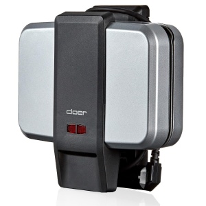 Aparat wafe Cloer 6119 Speculoos, pentru 4 biscuiti, speculoos 6 x 11 cm fiecare, biscuiti de Craciun, 600 W, indicator luminos, depozitare cu economie de spatiu, blocare maner in 3 trepte, argintiu, plastic - Img 6