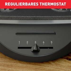 Aparat wafe Tefal WM311D, regulator de temperatura continuu pentru rumenire dupa dorinta, placi antiaderente, dispozitiv de colectare a aluatului, 1200W, 37 x 11,4 x 28,5 cm - Img 6