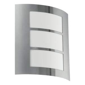 Aplica de perete exterior EGLO City, design modern, IP44, inox argintiu