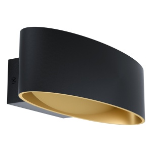 Aplica de perete LED EGLO Maccacari, design modern, lumina calda, negru-auriu