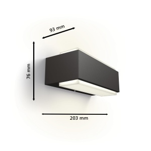 Aplica LED exterior Philips Stratosphere 38W IP44 lumina rece antracit - Img 3