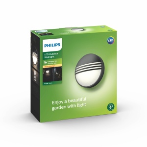Aplica LED exterior Philips Yarrow 6W IP44 Negru