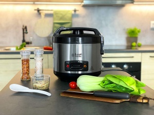 Aragaz de orez Russell Hobbs [castigatorul testului] 1,2 l incl. insertie pentru abur cu capac cu balamale cu aroma (functie de mentinere la cald, oala de gatit cu acoperire antiaderenta, lingura de orez si ceasca de masurare, otel inoxidabil) 27080-56 - Img 9