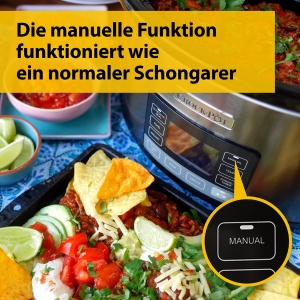 Aragaz digital Crock-Pot TimeSelect | cu temporizator programabil si afisaj digital | Capacitate de 5,6 l (pentru 7 persoane si mai mult) | Functia de mentinere la cald | Otel inoxidabil [CSC066X] - Img 6