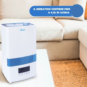 ARDES - AR8U20 Umidificator cu ultrasunete ionizant NEBULO DIGITAL 30W, prof., umidificator silentios cu higrometru, capacitate 4,5 litri, 4 niveluri de abur, afisaj LED, temporizator de 12 ore, alb - Img 5