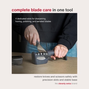 Ascutitor de cutite Zyliss Profi, 4 functii, maner ergonomic, baza antiderapanta - Img 4