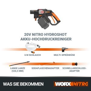 Aspirator cu apa Worx WG633E.9, 20V, 56 Bar, compact - Img 8