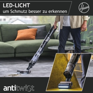 Aspirator fara fir Hoover HFX cu duza pentru par de animale de companie si LED, aspirare pana la 120 m2 I Aspirator fara fir cu Corner Genie(tm) pentru curatarea colturilor si marginilor I cu anti-rasucire impotriva parului incurcat [HFX10P] - Img 8