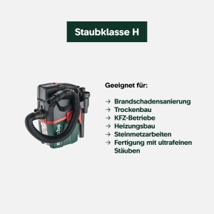 Aspirator Metabo AS 18 HEPA PC Compact, 18V, cu functie de suflare - Img 7