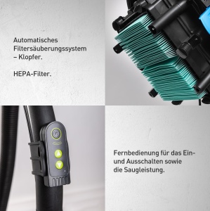 Aspirator multifunctional Hogert Technik 30L, 1600W, curatare umeda si uscata, HEPA, priza pentru scule - Img 4