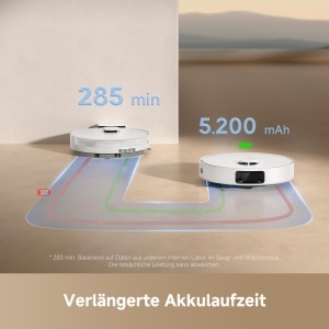 Aspirator robot Dreame D20 13000 Pa 2-in-1 aspirare si spalare autonomie 285 min control prin aplicatie alb - Img 6