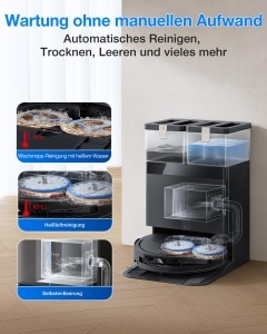 Aspirator robot ECOVACS DEEBOT T50 Omni, 25000 Pa, cu functie de spalare, negru - Img 5